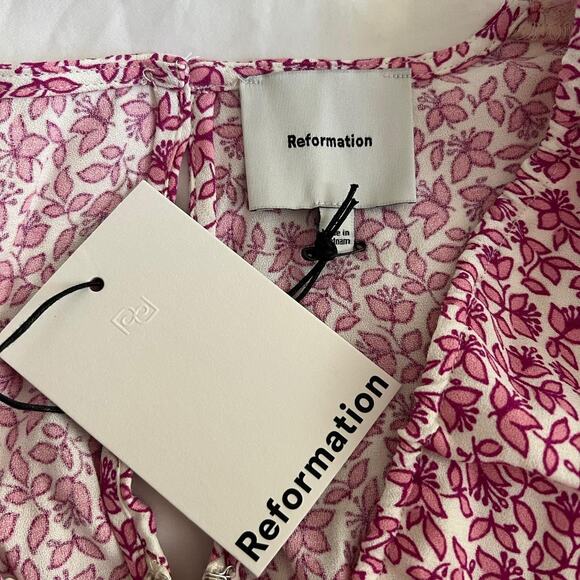 NWT Reformation Pink Floral Dress - Picture 3 of 5